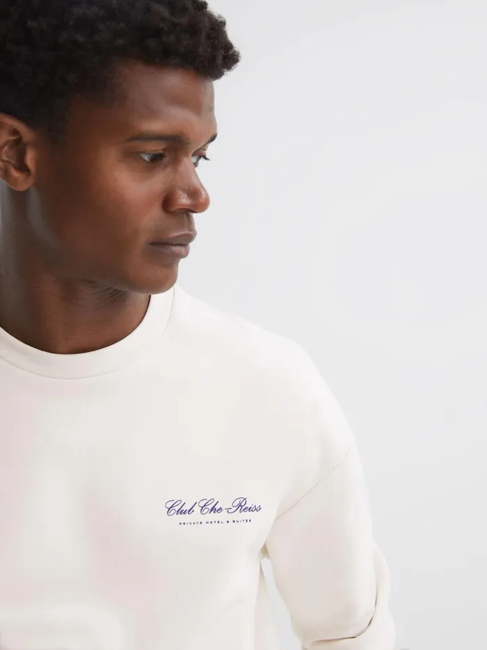 Reiss Sweats and Hoodies Hills Reiss Ch Motif Cotton Sweatshirt Off White 8211 Men