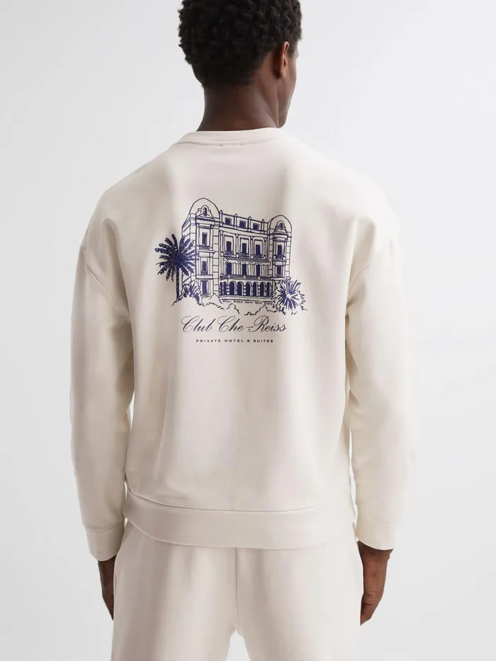 Reiss Sweats and Hoodies Hills Reiss Ch Motif Cotton Sweatshirt Off White 8211 Men