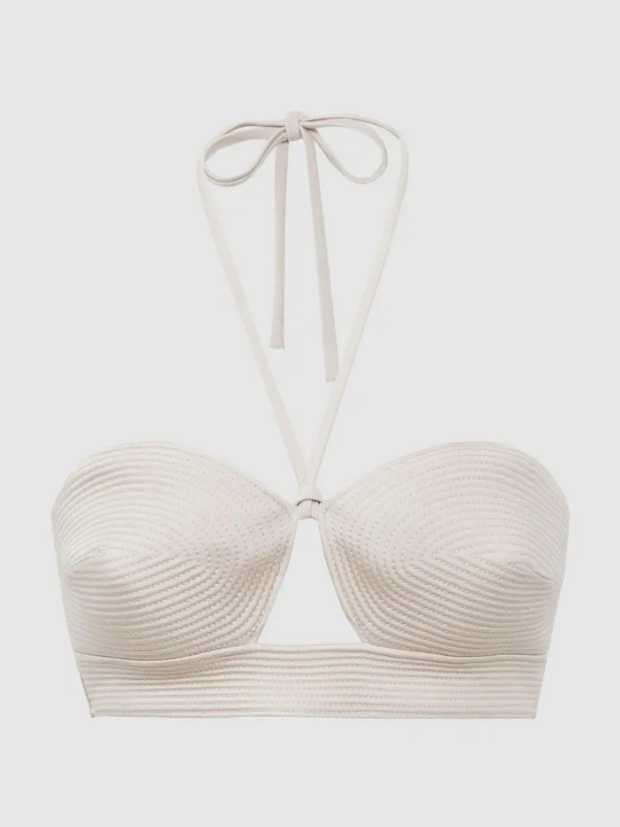 Reiss Swimwear Calvin Klein Underwear Halterneck Bikini Top Pale Stone 8211 Women