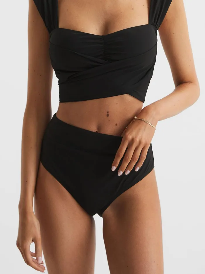 Reiss Swimwear Cristina High Rise Bikini Bottoms Black 8211 Women