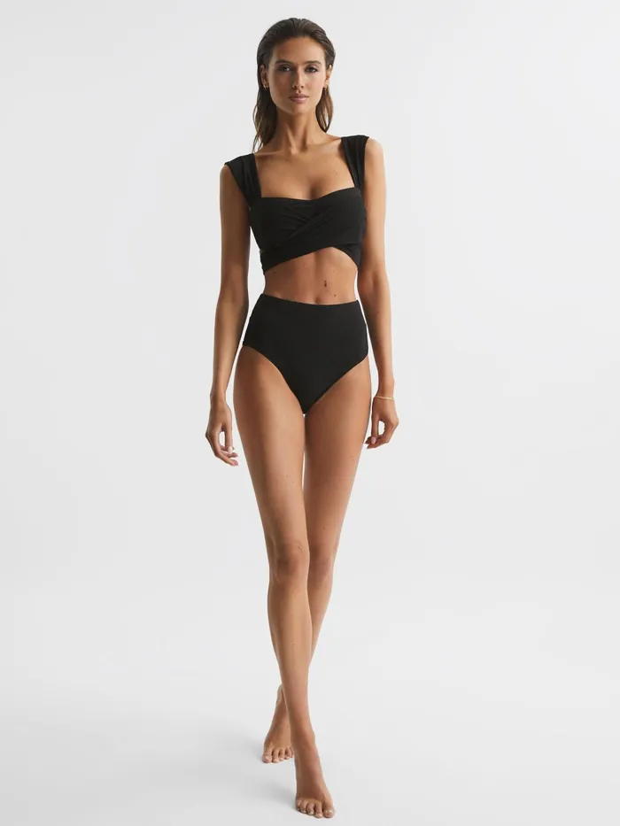 Reiss Swimwear Cristina High Rise Bikini Bottoms Black 8211 Women