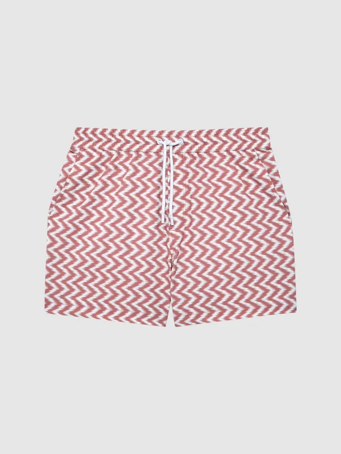 Reiss Swimwear Florida Printed Drawstring Swim Shorts Rust 8211 Men
