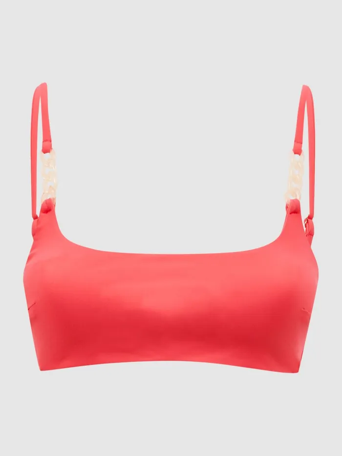 Reiss Swimwear Miley Square Neck Chain Bikini Top Coral 8211 Women