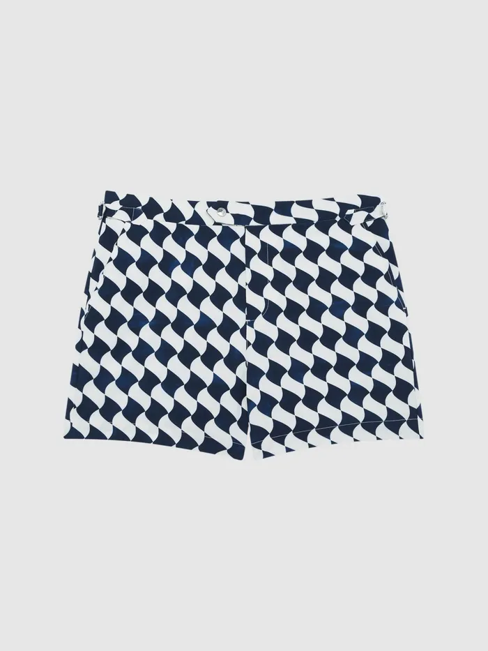 Reiss Swimwear Santorini Abstract Print Swim Shorts Navyecru 8211 Men