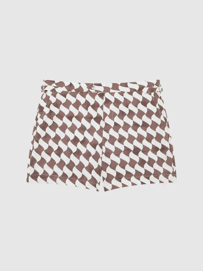 Reiss Swimwear Santorini Abstract Print Swim Shorts Rustecru 8211 Men