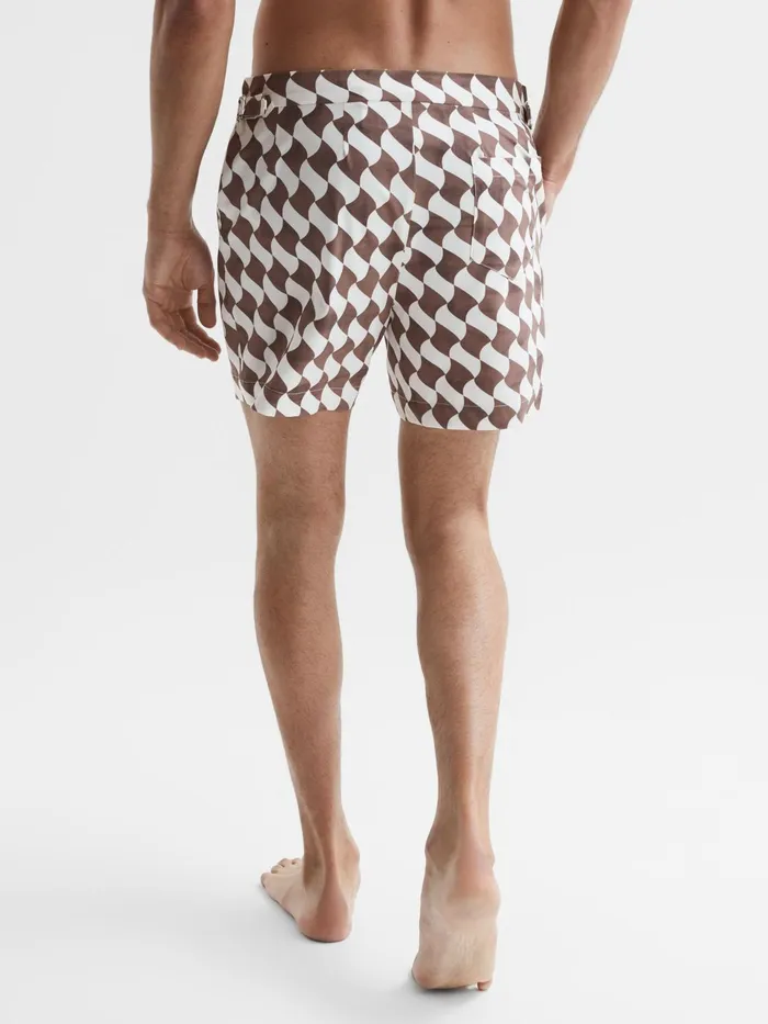 Reiss Swimwear Santorini Abstract Print Swim Shorts Rustecru 8211 Men