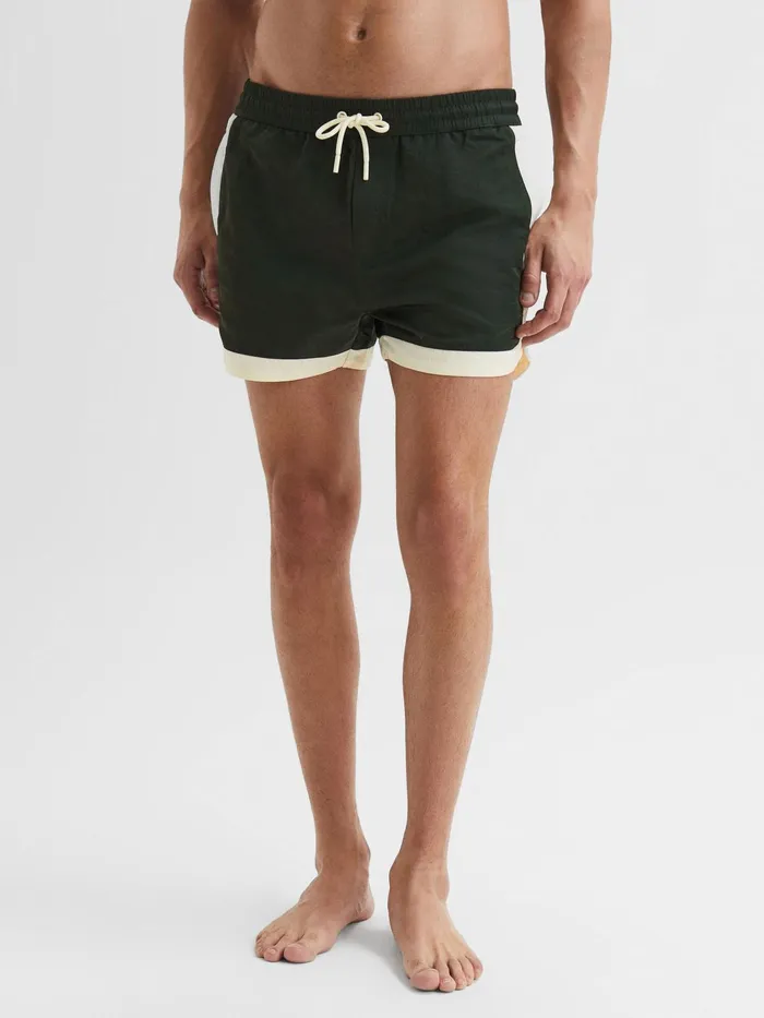 Reiss Swimwear Surf Drawstring Contrast Swim Shorts Bottle Greenwhite 8211 Men Reiss Swimwear Surf Drawstring Contrast Swim Shorts Bottle Greenwhite 8211 Men