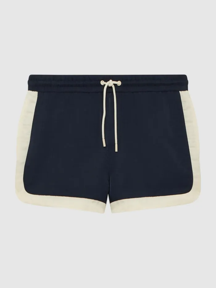 Reiss Swimwear Surf Drawstring Contrast Swim Shorts Navywhite 8211 Men