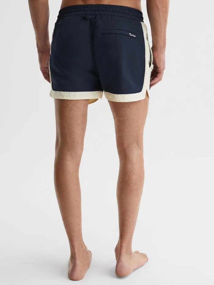Reiss Swimwear Surf Drawstring Contrast Swim Shorts Navywhite 8211 Men