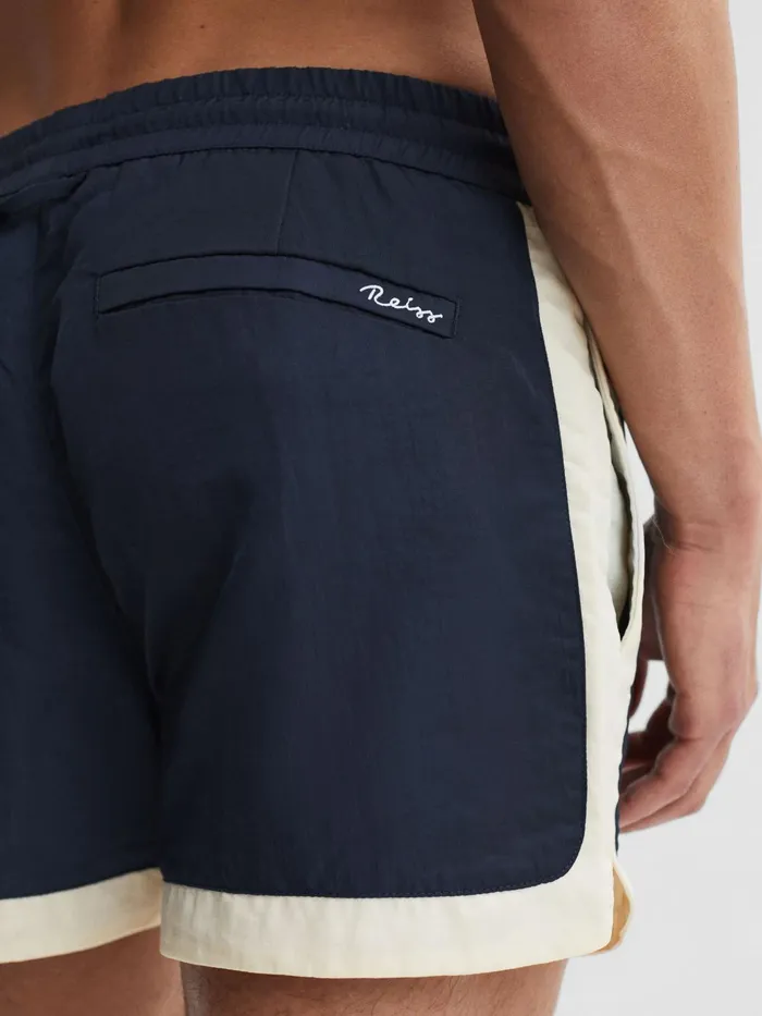 Reiss Swimwear Surf Drawstring Contrast Swim Shorts Navywhite 8211 Men