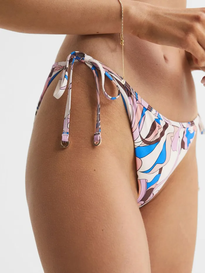 Reiss Swimwear Thia Abstract Print Side Tie Bikini Bottoms Multi 8211 Women
