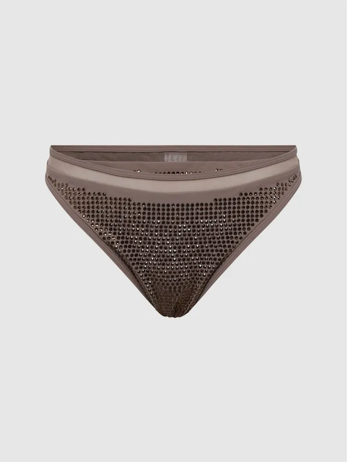 Reiss Swimwear Tyra Embellished Bikini Bottoms Mink 8211 Women