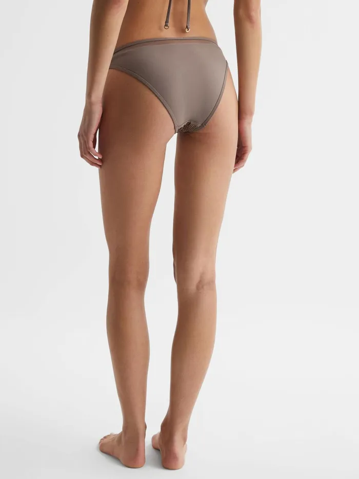 Reiss Swimwear Tyra Embellished Bikini Bottoms Mink 8211 Women