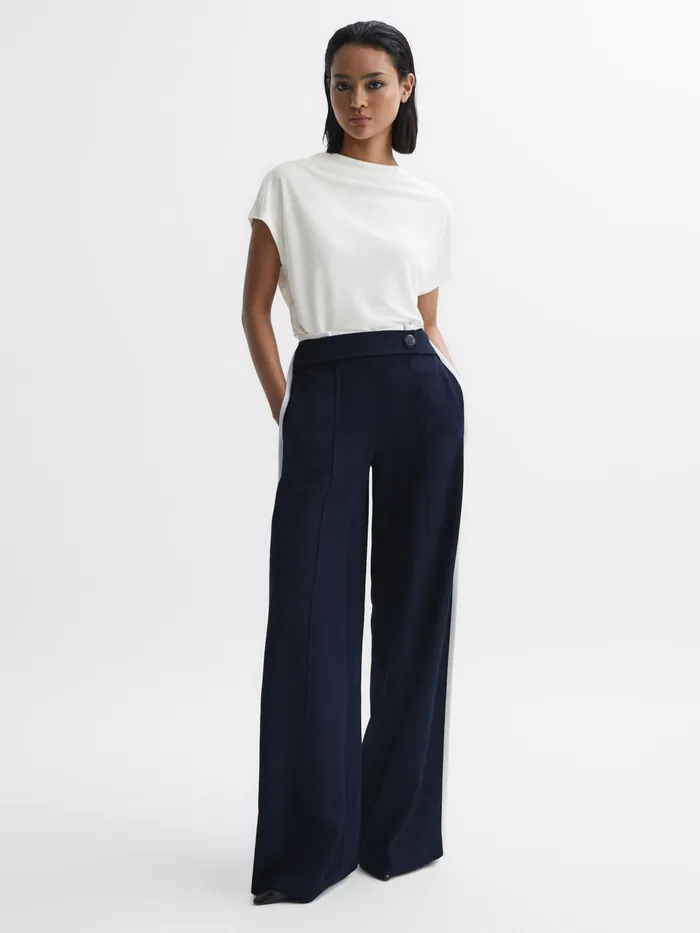Reiss TShirts and Vests Poppy High Neck Jersey Top Cream 8211 Women