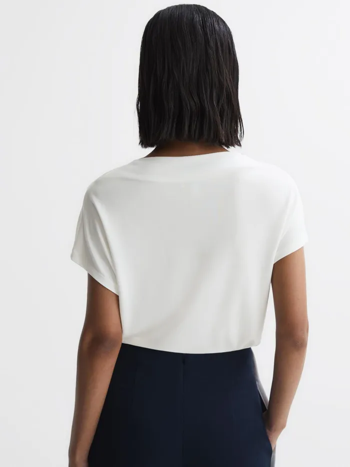 Reiss TShirts and Vests Poppy High Neck Jersey Top Cream 8211 Women