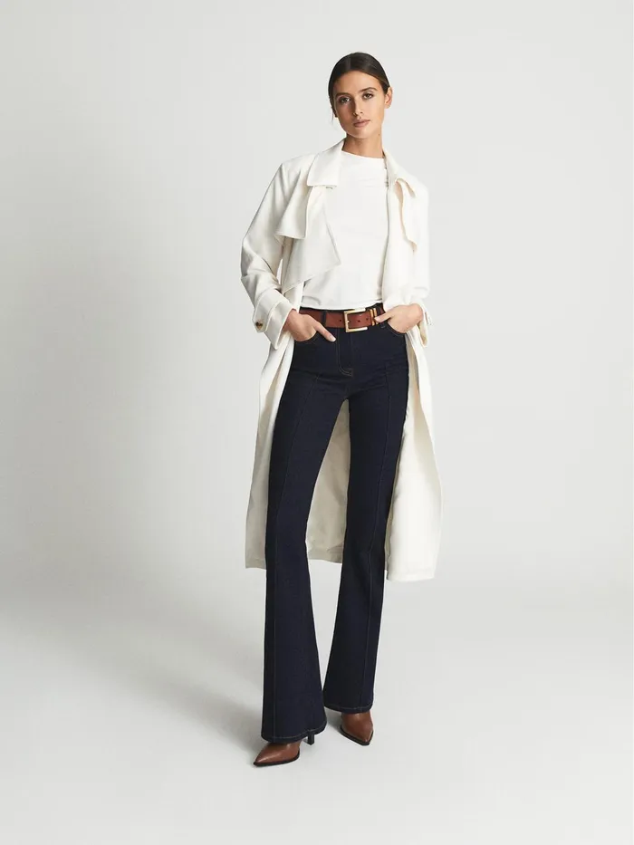 Reiss TShirts and Vests Poppy High Neck Jersey Top Cream 8211 Women