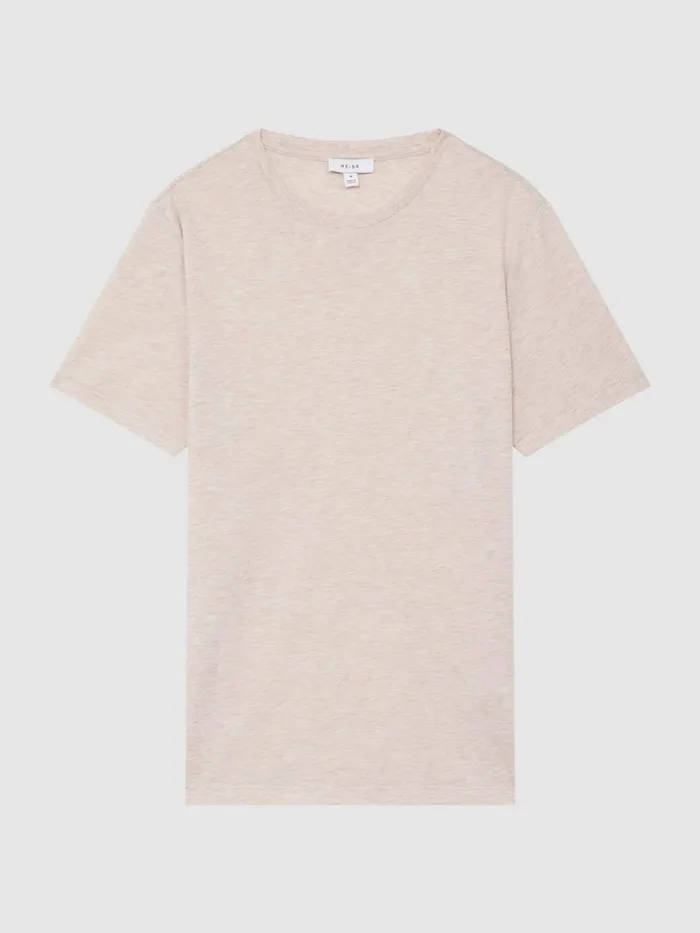 Reiss TShirts Bless Crew Neck TShirt Oatmeal Melange 8211 Men