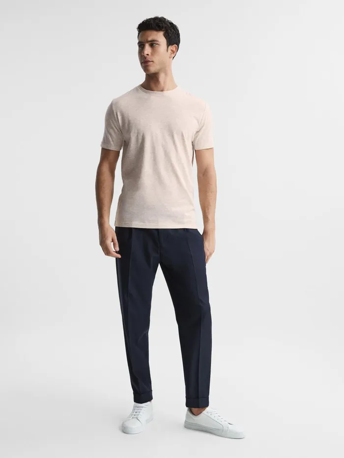 Reiss TShirts Bless Crew Neck TShirt Oatmeal Melange 8211 Men