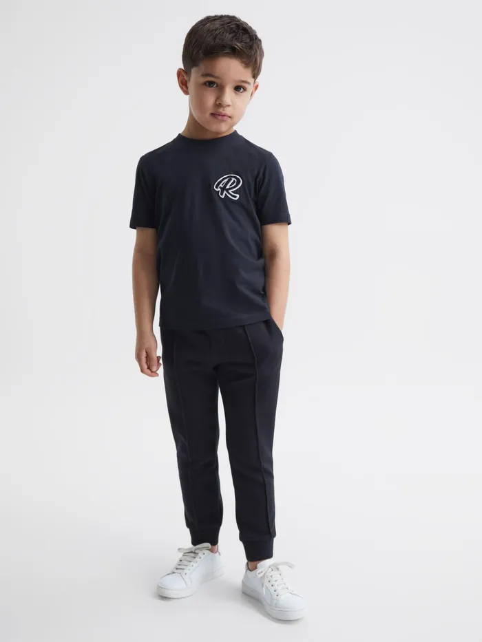Reiss TShirts Jude Motif Crew Neck TShirt Navy 8211 Children