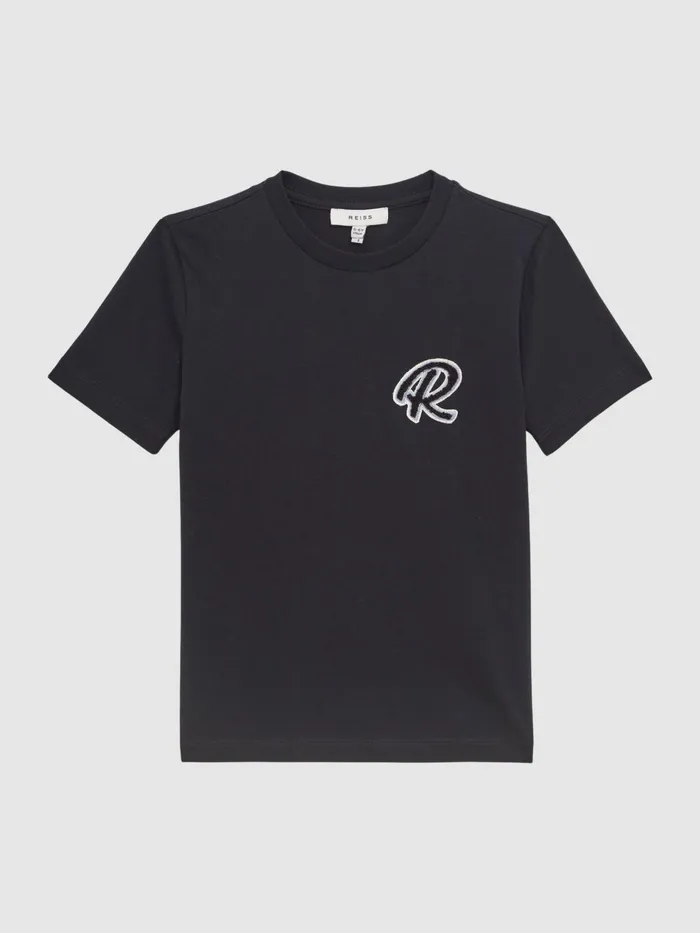 Reiss TShirts Jude Motif Crew Neck TShirt Navy 8211 Children