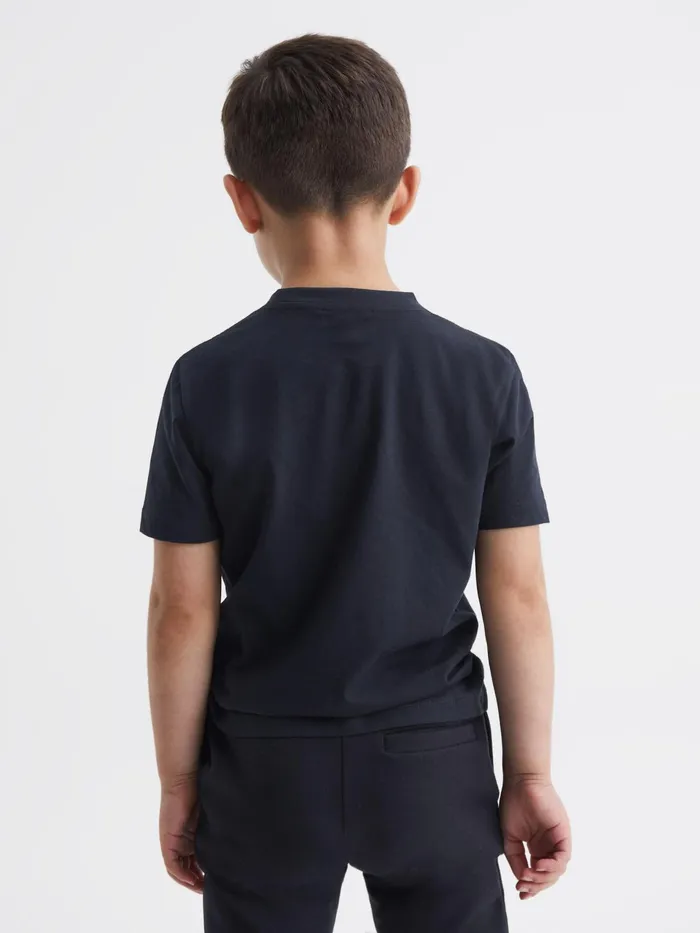 Reiss TShirts Jude Motif Crew Neck TShirt Navy 8211 Children