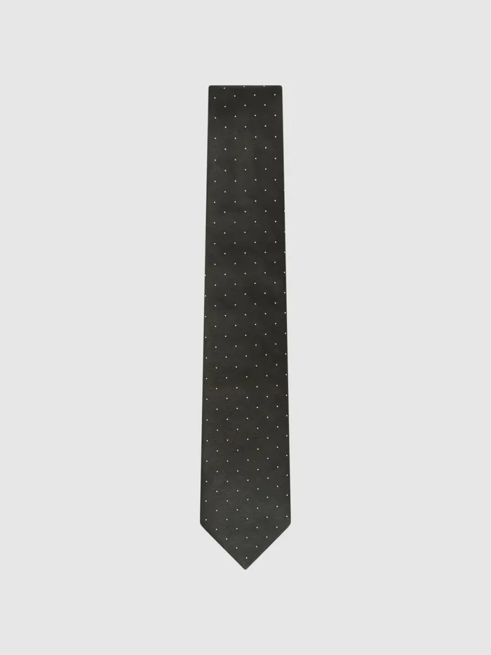 Reiss Ties and Pocket Squares Liam Silk Polka Dot Tie Dark Green 8211 Men