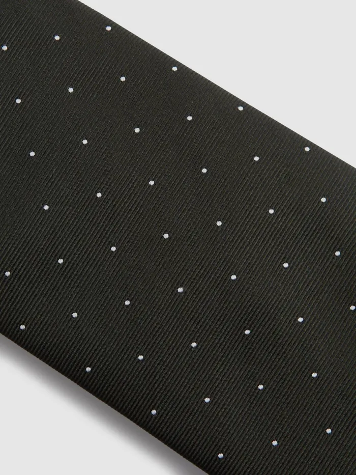 Reiss Ties and Pocket Squares Liam Silk Polka Dot Tie Dark Green 8211 Men