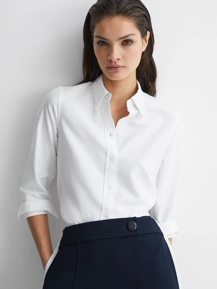 Reiss Tops Allie Fitted Oxford Shirt White 8211 Women