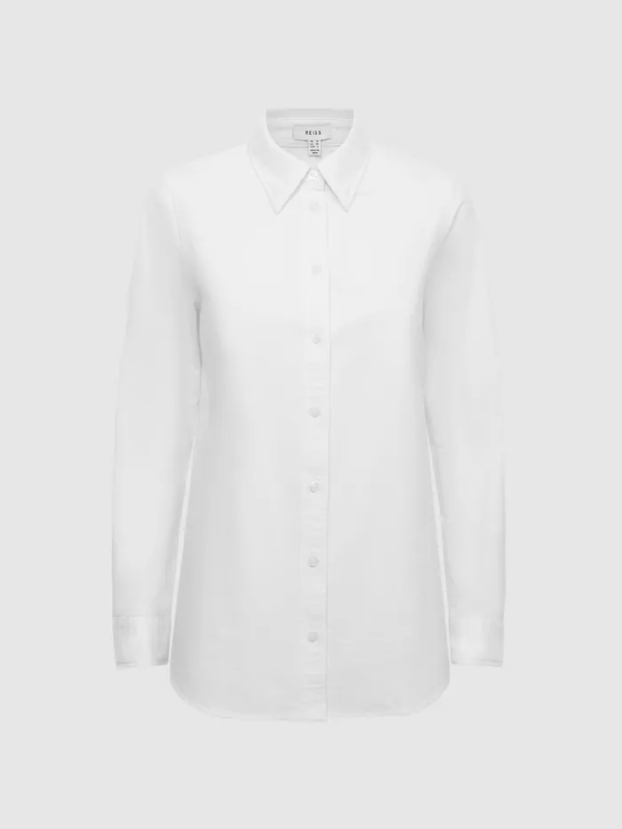 Reiss Tops Allie Fitted Oxford Shirt White 8211 Women