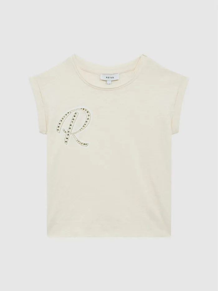 Reiss Tops and Tshirts Tabby Embellished TShirt Off White 8211 Children