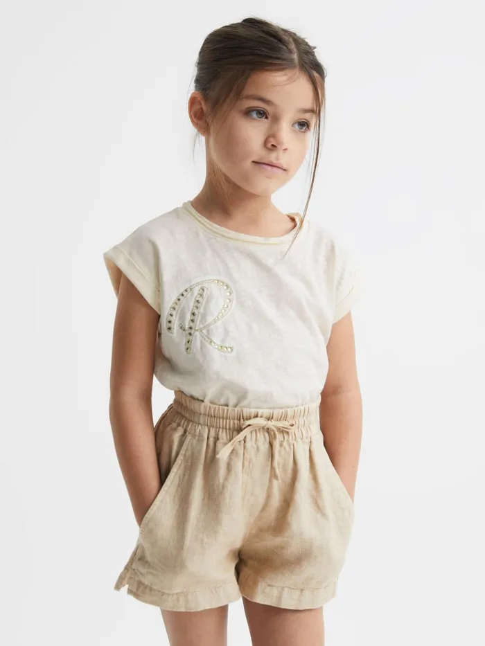 Reiss Tops and Tshirts Tabby Embellished TShirt Off White 8211 Children