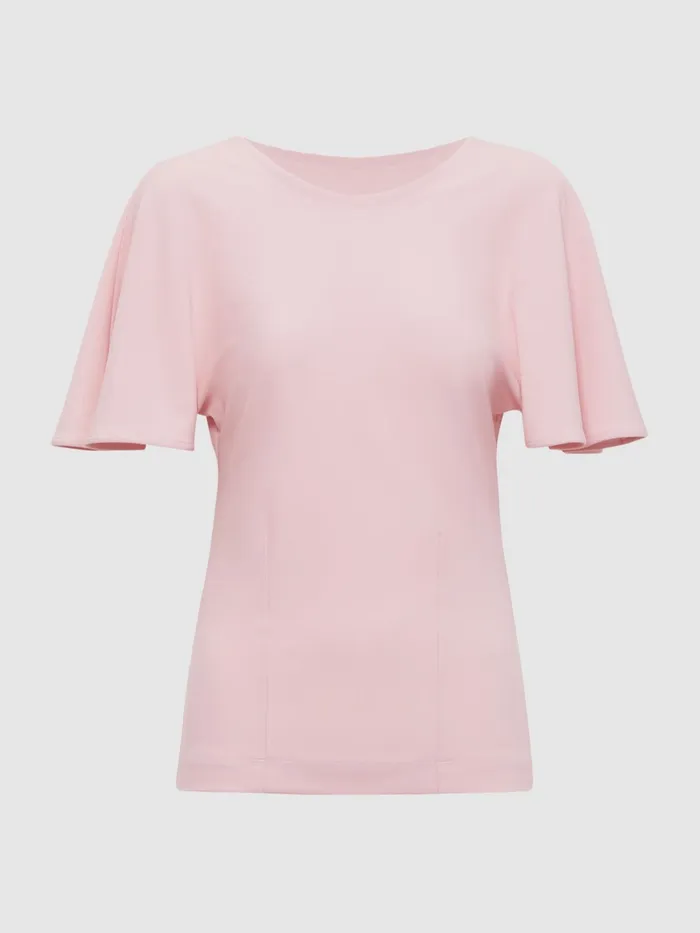 Reiss Tops Connie Fluid Sleeve TShirt Light Pink 8211 Women