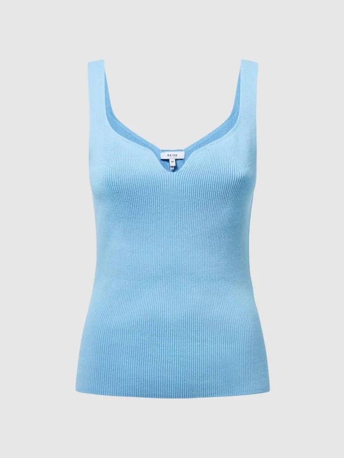 Reiss Tops Daisy Sweetheart Neck Top Blue 8211 Women