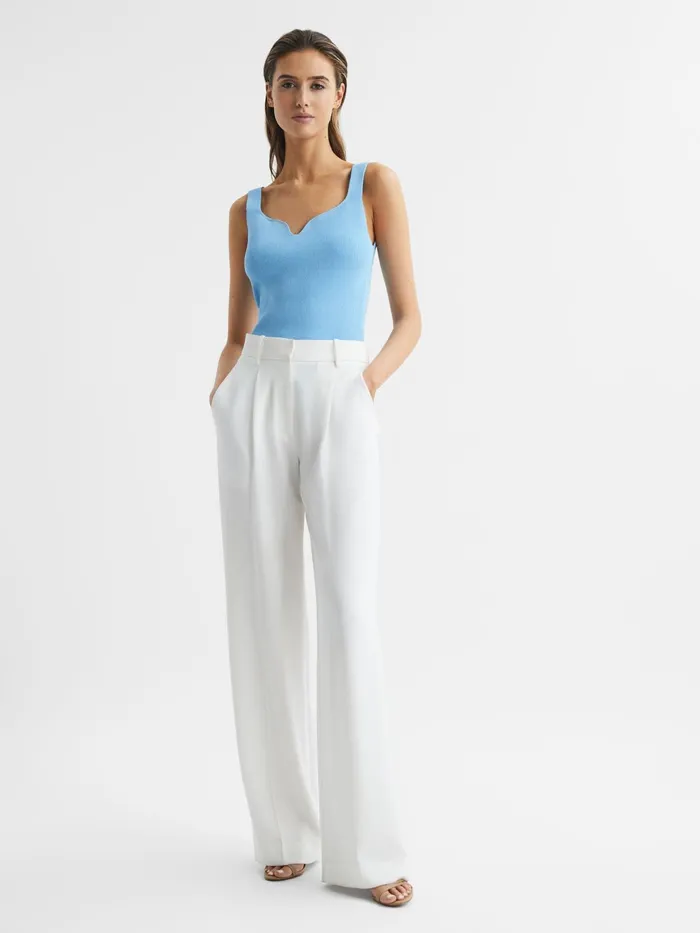 Reiss Tops Daisy Sweetheart Neck Top Blue 8211 Women