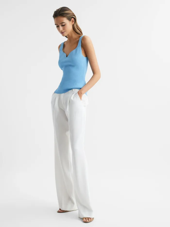 Reiss Tops Daisy Sweetheart Neck Top Blue 8211 Women