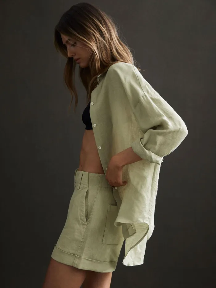 Reiss Tops Ellis Oversized Long Sleeve Shirt Ivory 8211 Women