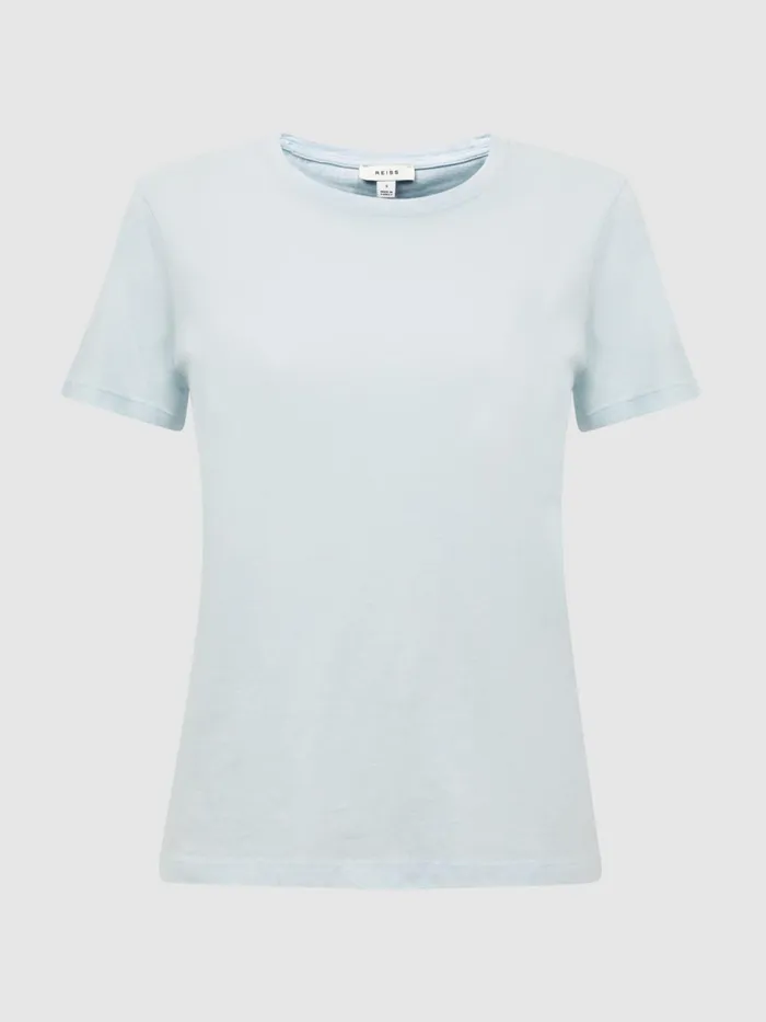 Reiss Tops Ginnie Cotton Garment Dyed TShirt Blue 8211 Women