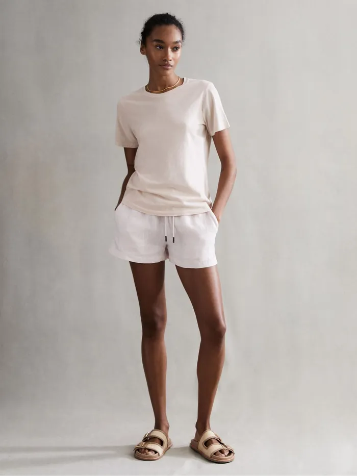 Reiss Tops Ginnie Cotton Garment Dyed TShirt Pink 8211 Women