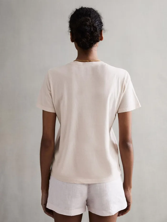 Reiss Tops Ginnie Cotton Garment Dyed TShirt Pink 8211 Women