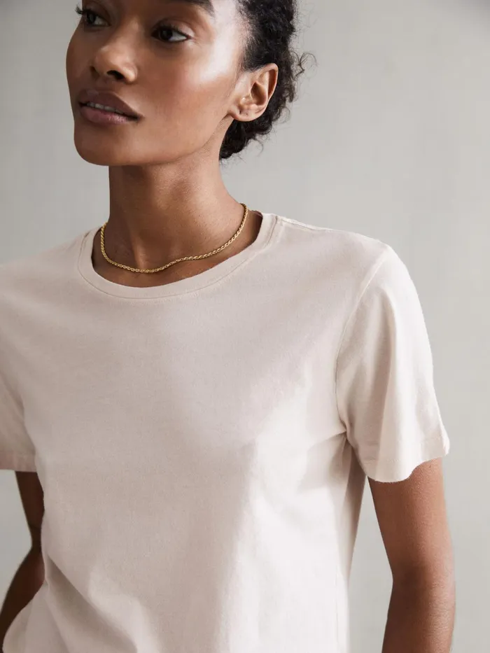 Reiss Tops Ginnie Cotton Garment Dyed TShirt Pink 8211 Women