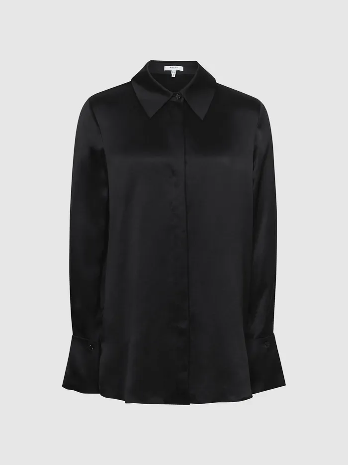 Reiss Tops Hailey Silk Shirt Black 8211 Women