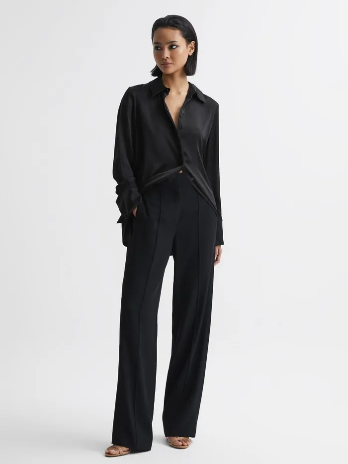 Reiss Tops Hailey Silk Shirt Black 8211 Women