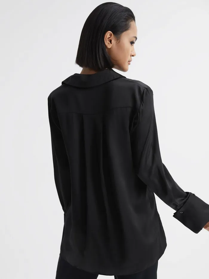 Reiss Tops Hailey Silk Shirt Black 8211 Women
