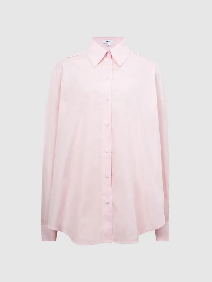 Reiss Tops Jenny Cotton Shirt Light Pink 8211 Women