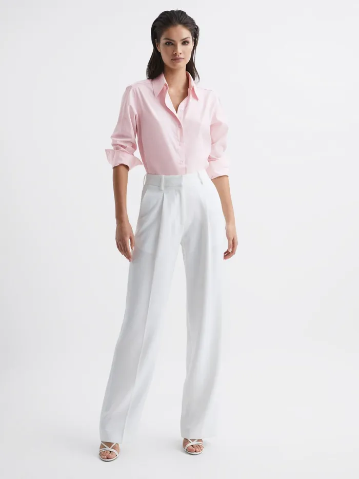 Reiss Tops Jenny Cotton Shirt Light Pink 8211 Women