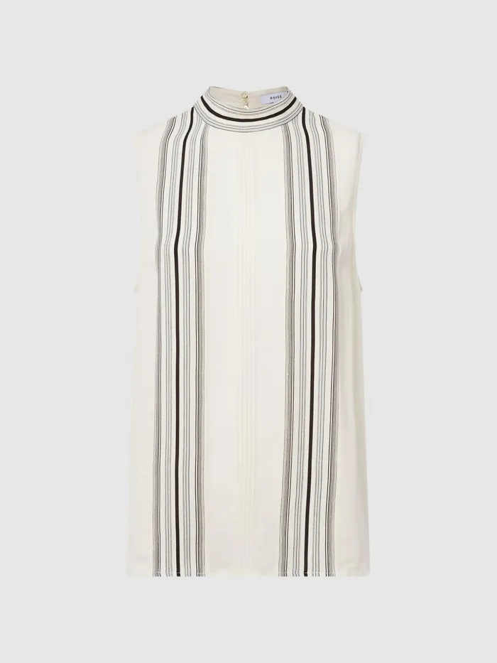 Reiss Tops Mollie Sheer Striped Blouse Ivory 8211 Women