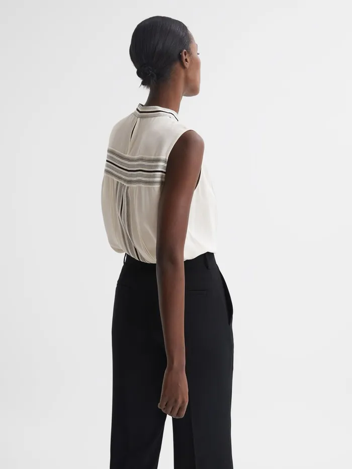 Reiss Tops Mollie Sheer Striped Blouse Ivory 8211 Women