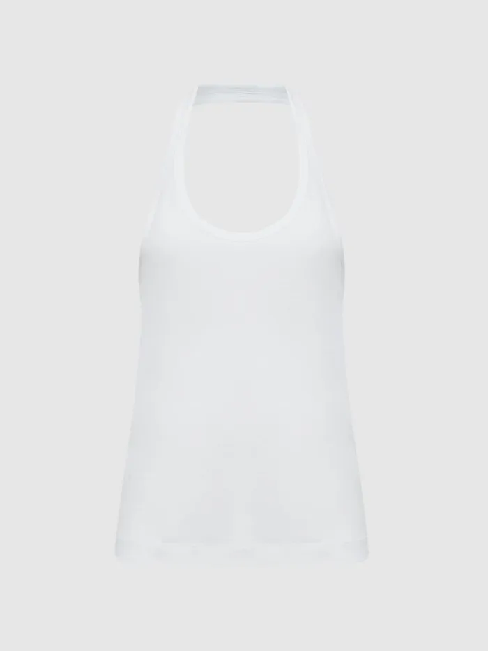 Reiss Tops Molly Cotton Halter Neck Vest White 8211 Women