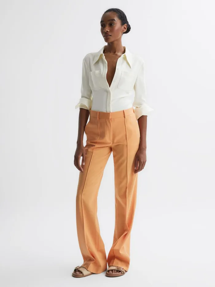 Reiss Tops Natalia Stitch Detail Fitted Shirt Ivory 8211 Women