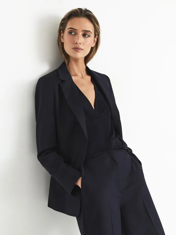 Reiss Tops Taylor VNeck Shell Blouse Navy 8211 Women